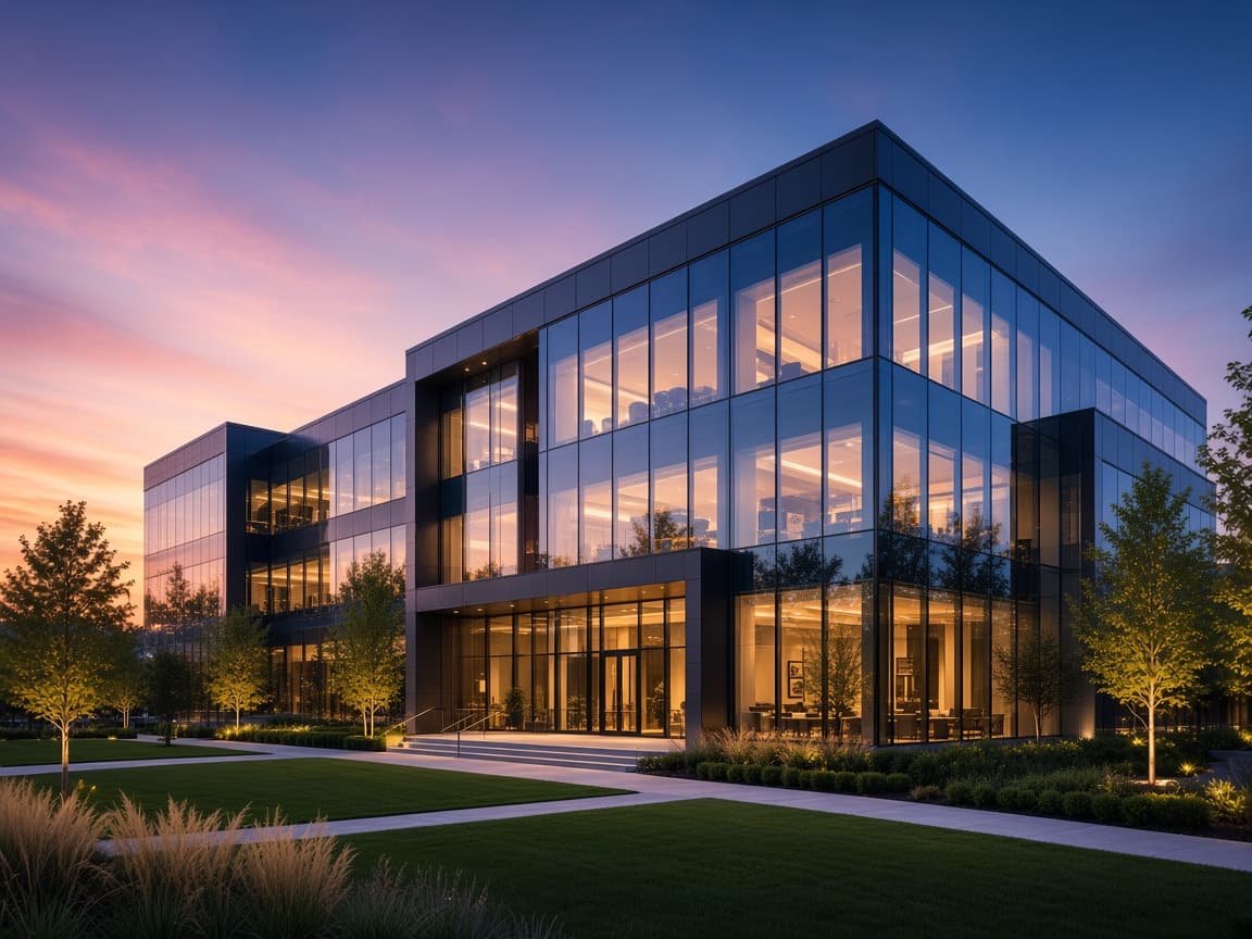 Contemporary glass office building